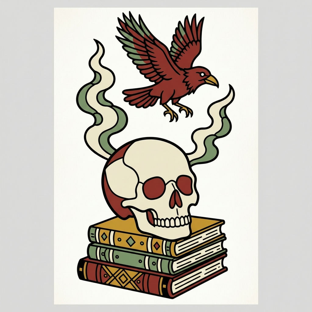 Dark Academia Skull