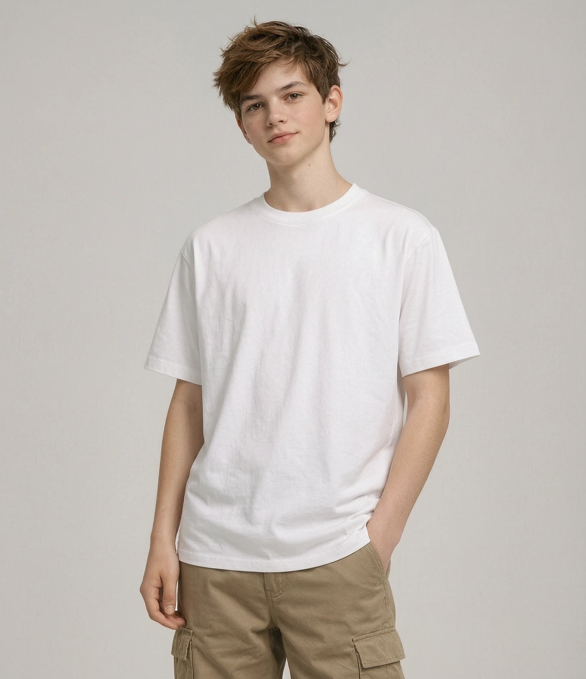 US-style Pure Cotton Crew-neck Short-sleeve Tee