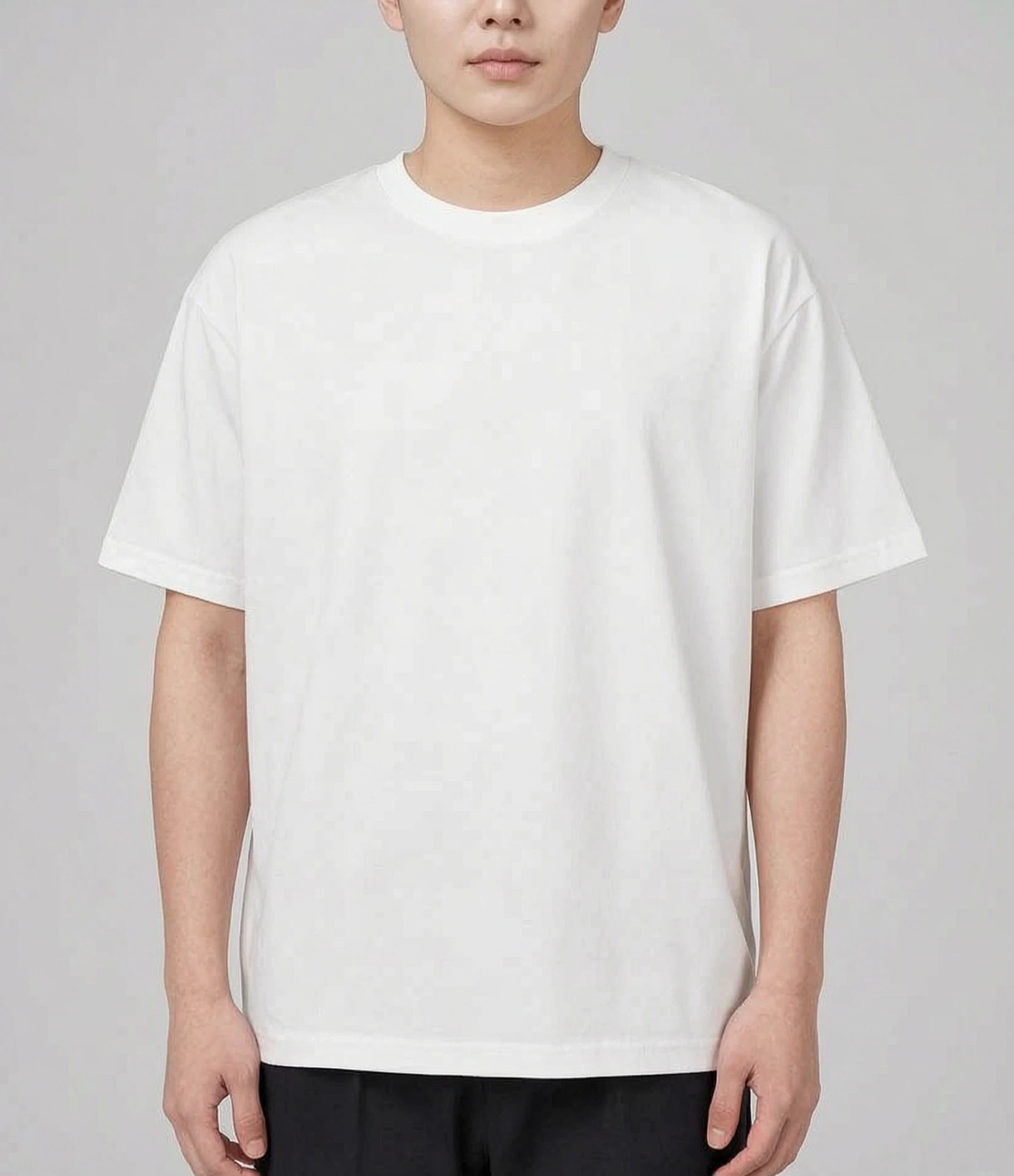 Double-yarn Drop-shoulder Combed Long-staple Cotton Tee