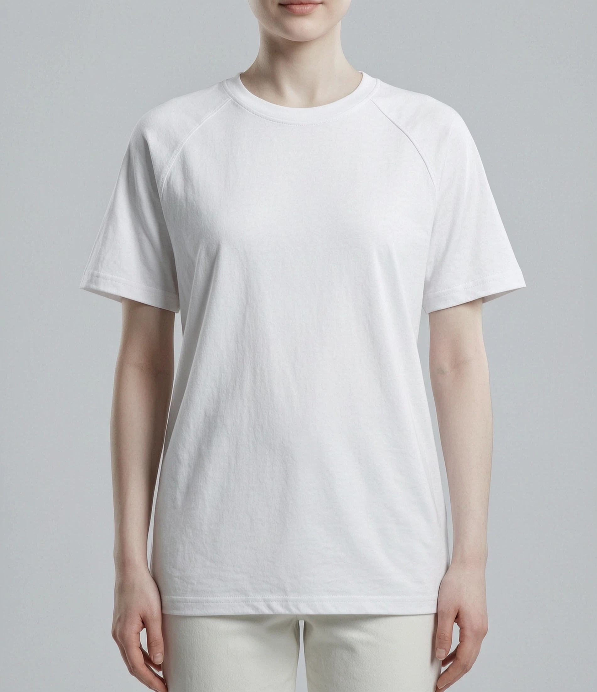 Contrast Raglan-sleeve Crew-neck Short-sleeve Tee