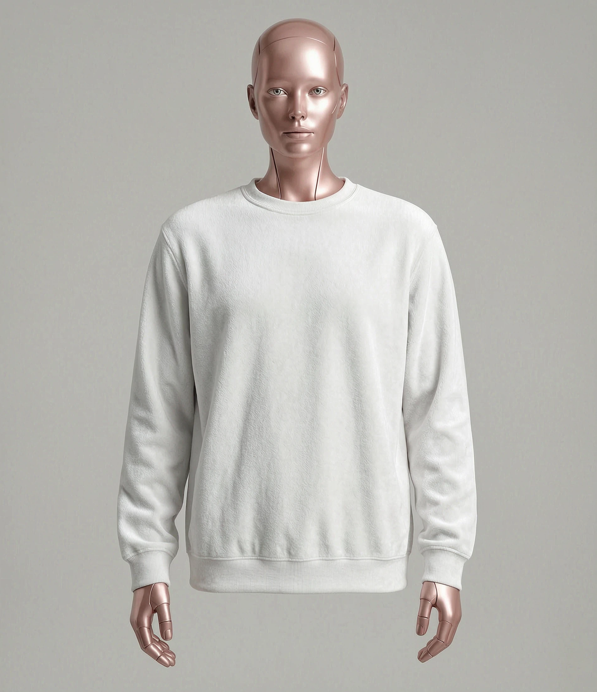 Ultra-soft Silver-fox Fleece Crew-neck Sweatshirt