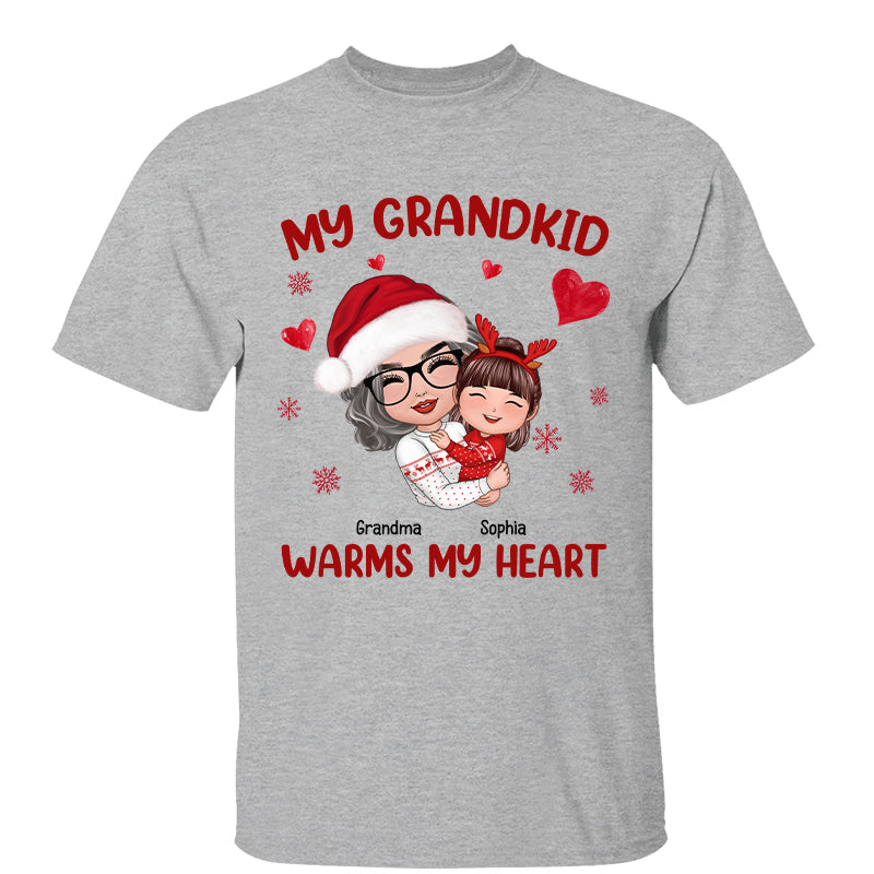 ?Vente anticipée de Noël - 50% de réduction? Chemise personnalisée Poupée Grand-mère serrant un enfant — Gris Sport