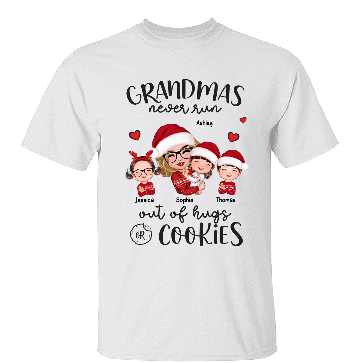 Mamie Ne Manque Jamais De Câlins Et De Cookies Sweat à capuche de Noël personnalisé — Blanc