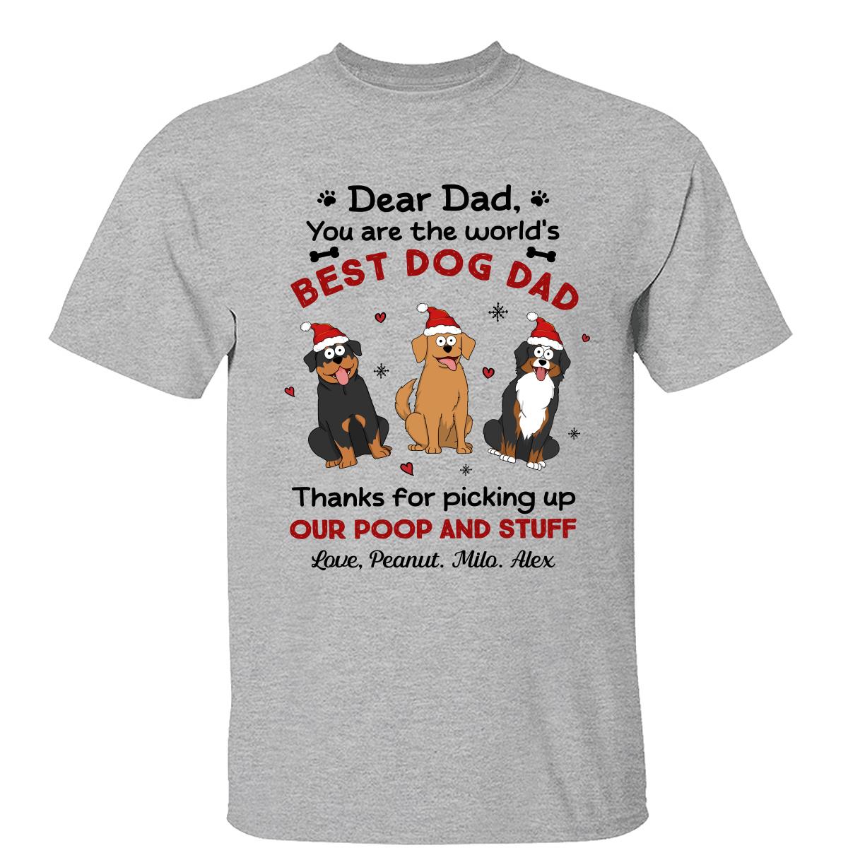 Merci Meilleur Papa de Chien du Monde Dessin Drôle de Chien T-Shirt Personnalisé — Gris Sport