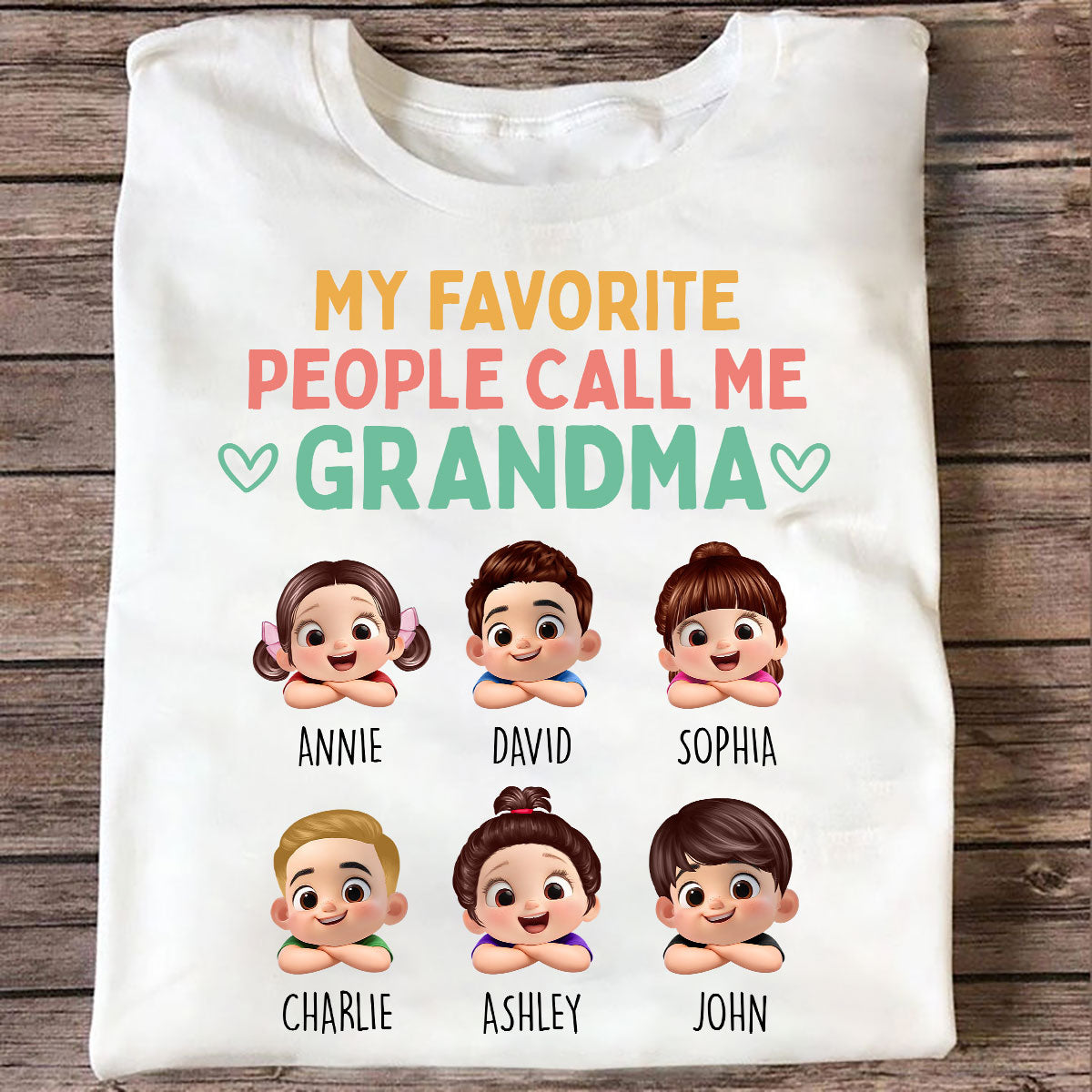 Mes personnes préférées m'appellent Mamie - T-shirt personnalisé - Cadeau touchant pour la Fête des mères pour Mamie, Épouse — Blanc