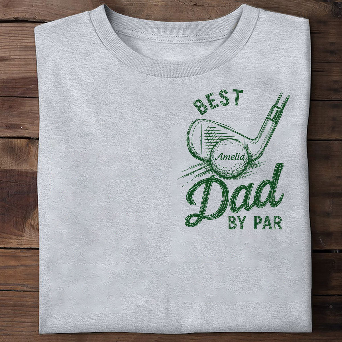 Best Dad By Par Amateur de Golf - T-Shirt Personnalisé - Cadeau Fête des Pères pour Papa, Mari — Sport Grey