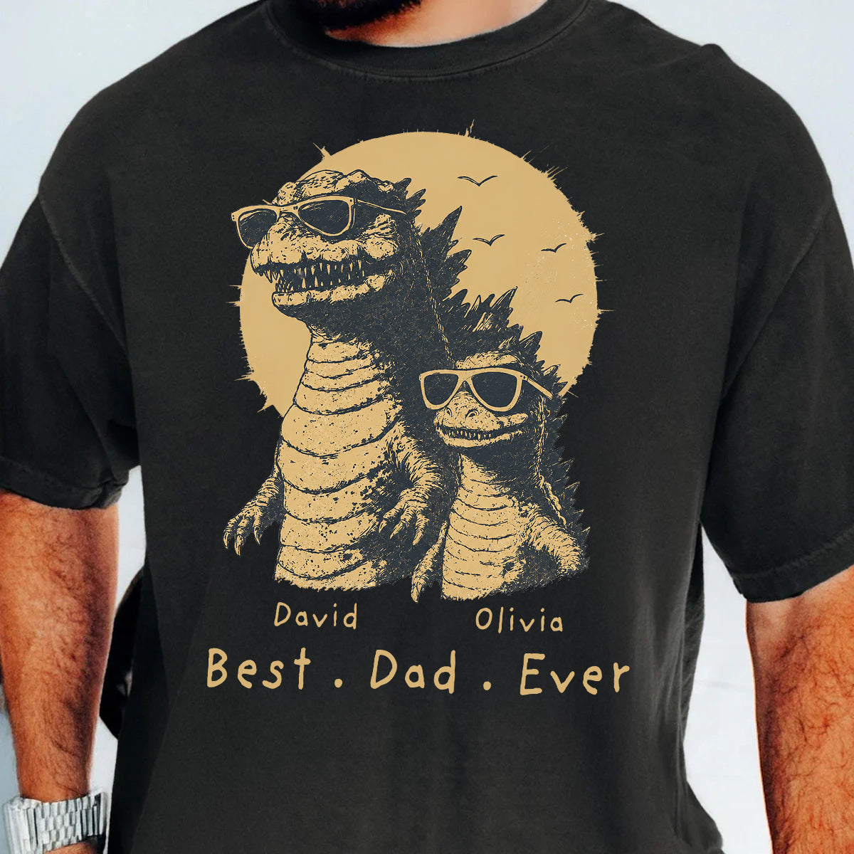 Le meilleur papa - T-shirt personnalisé - Cadeau amusant pour la Fête des Pères, Papa, Mari — Noir