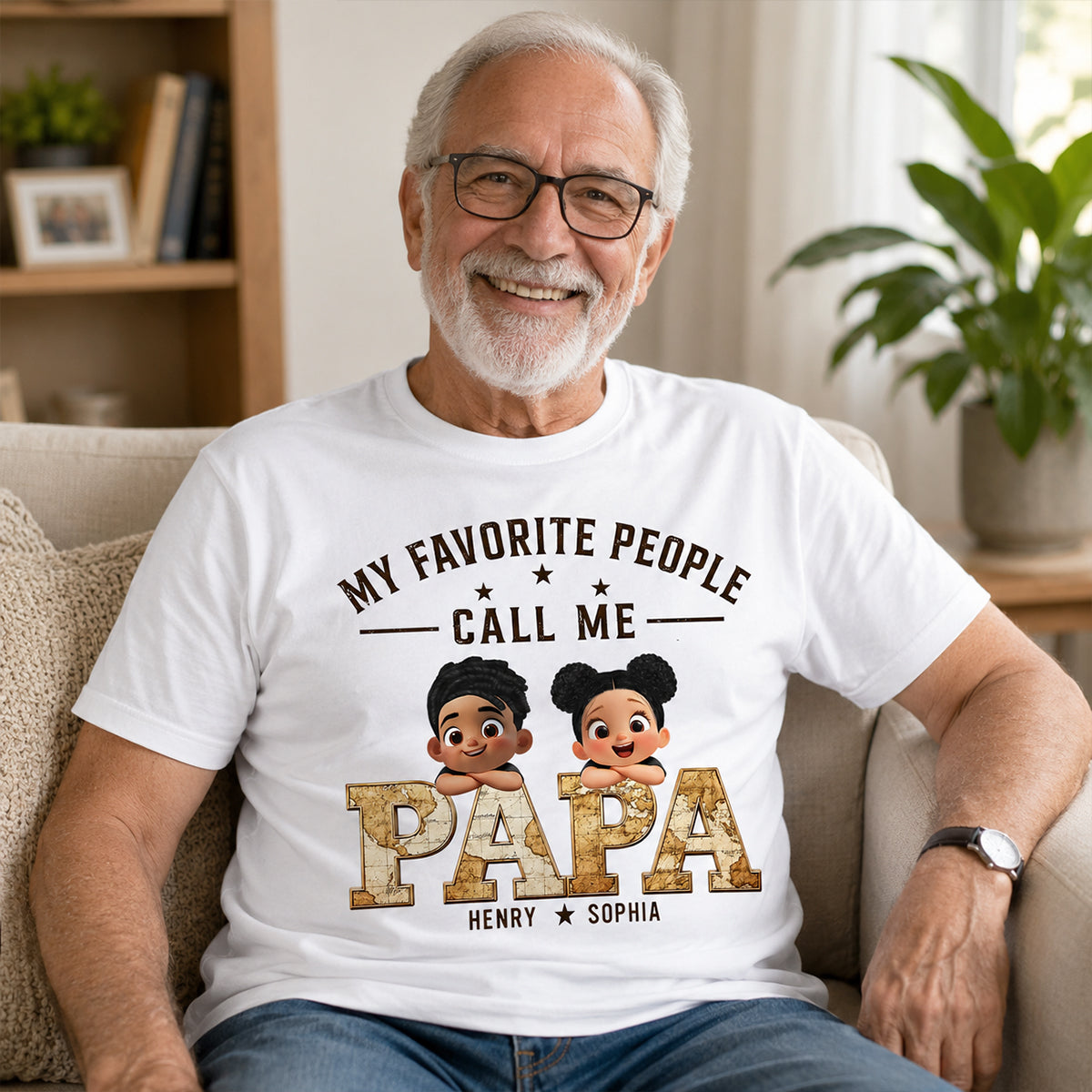 Les personnes que je préfère m'appellent Papi - T-shirt personnalisé - Cadeau Fête des Pères pour Papa, Papi, Mari — Blanc
