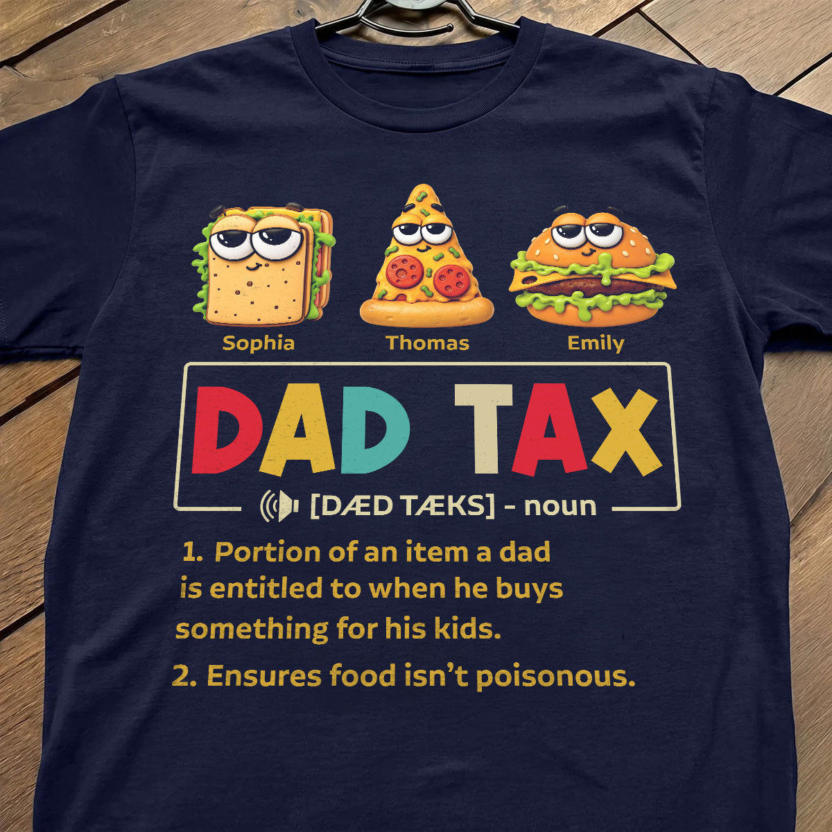 Test de goût approuvé par Papa - T-shirt personnalisé - Cadeau touchant pour Papa, Mari — Bleu clair