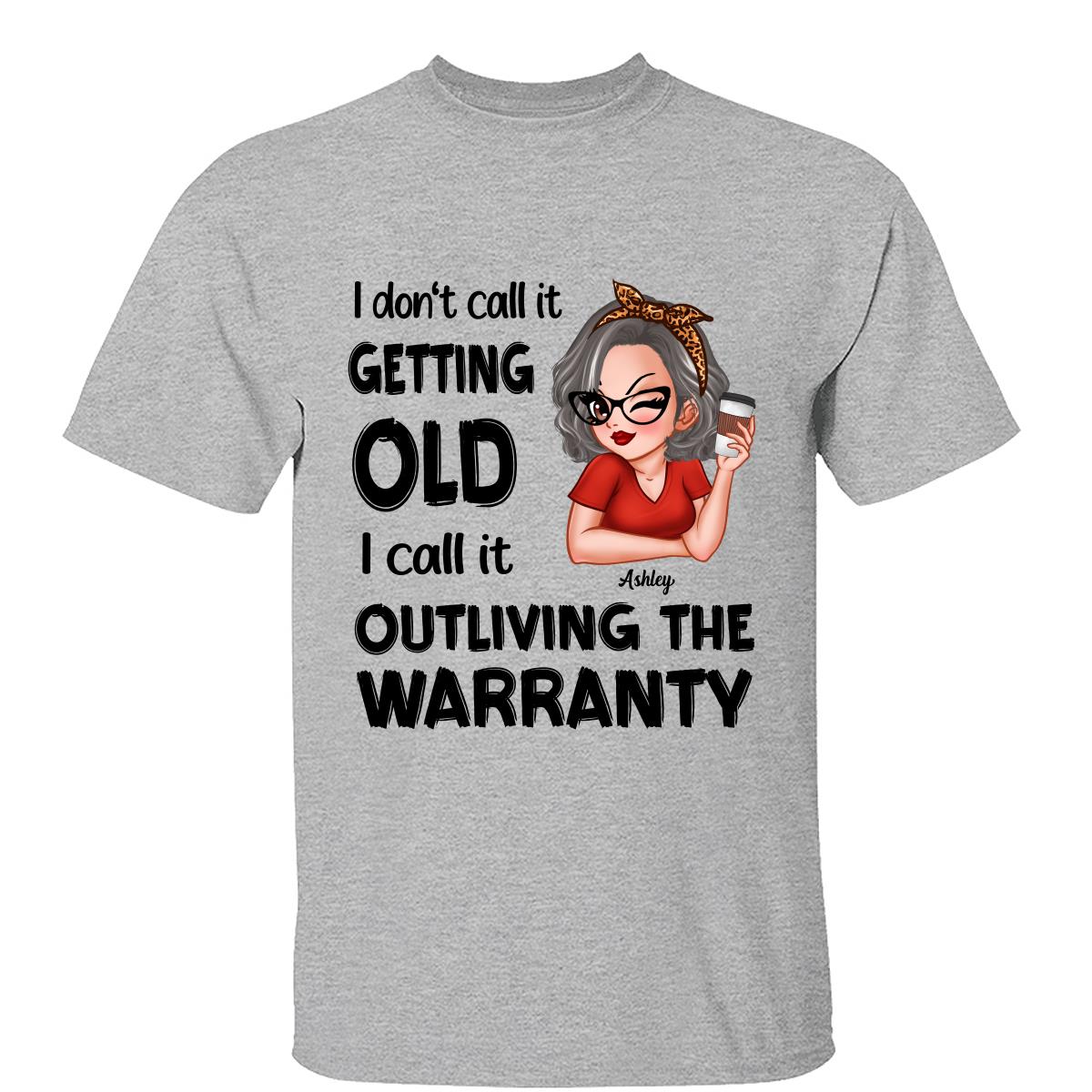 Survivre À La Garantie N'Appelez Pas Ça Vieillir Cadeau D'anniversaire Femme Audacieuse T-Shirt Personnalisé — Sport Grey