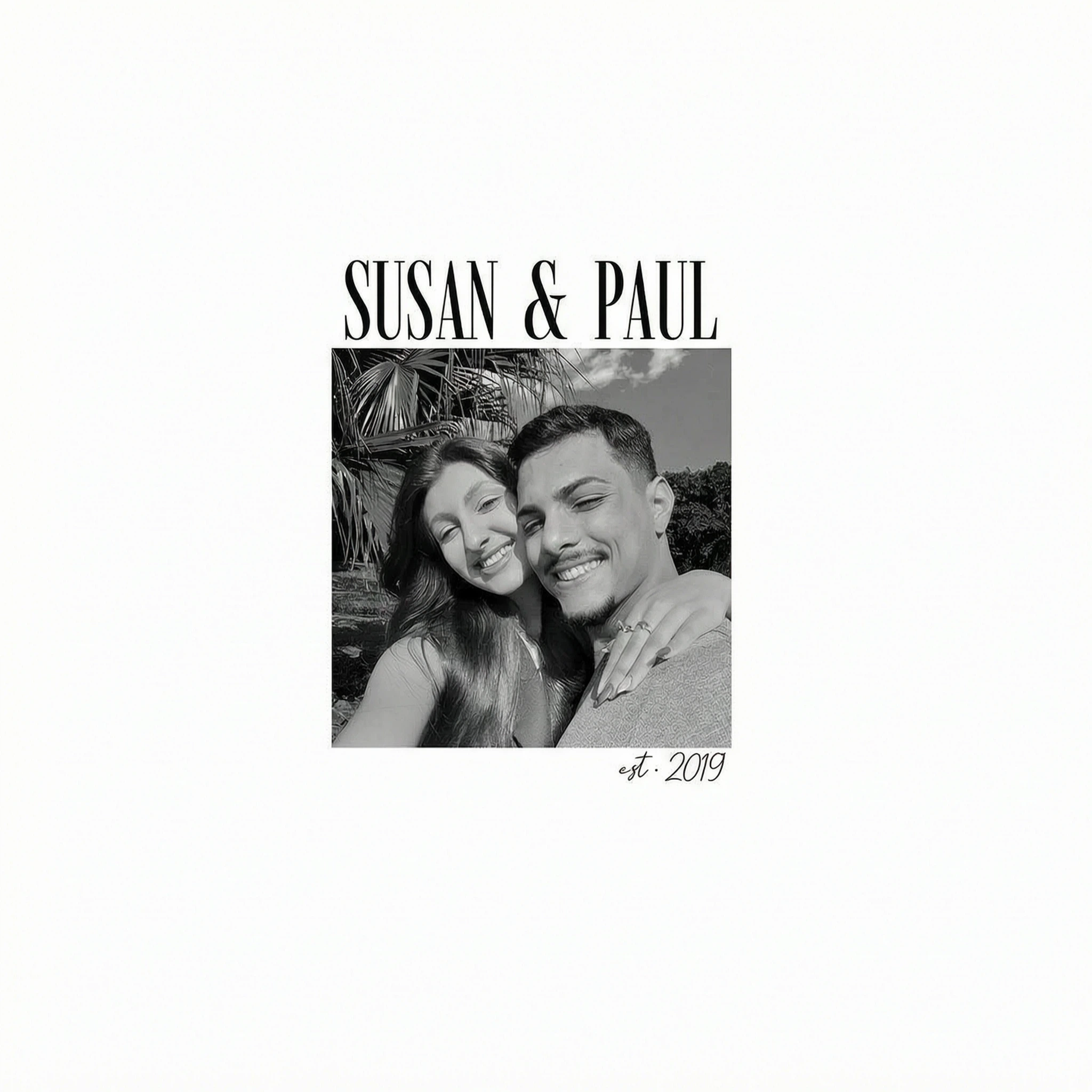 Custom Couple Photo Engagement - Personalized Shirt, - Vintage Couple Picture Shirt, Wedding Anniversary Gift, Couple Gift