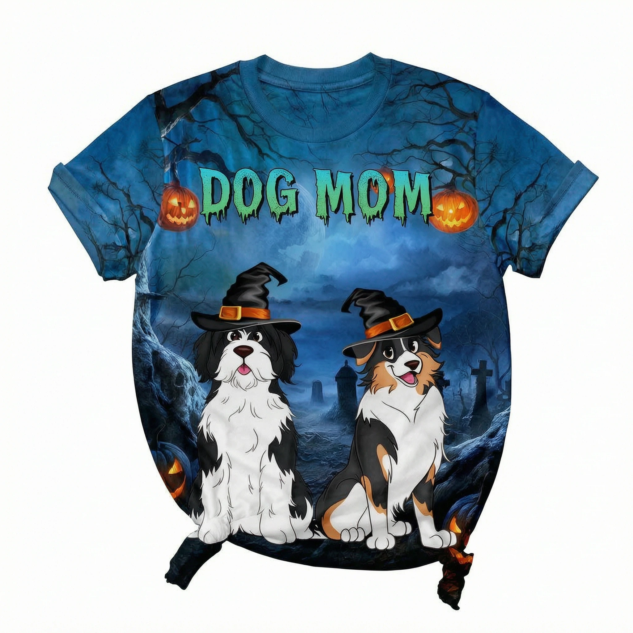 Dog Mom Halloween Night Theme Personalized Shirt, Pawfect Costume for Dog Lover