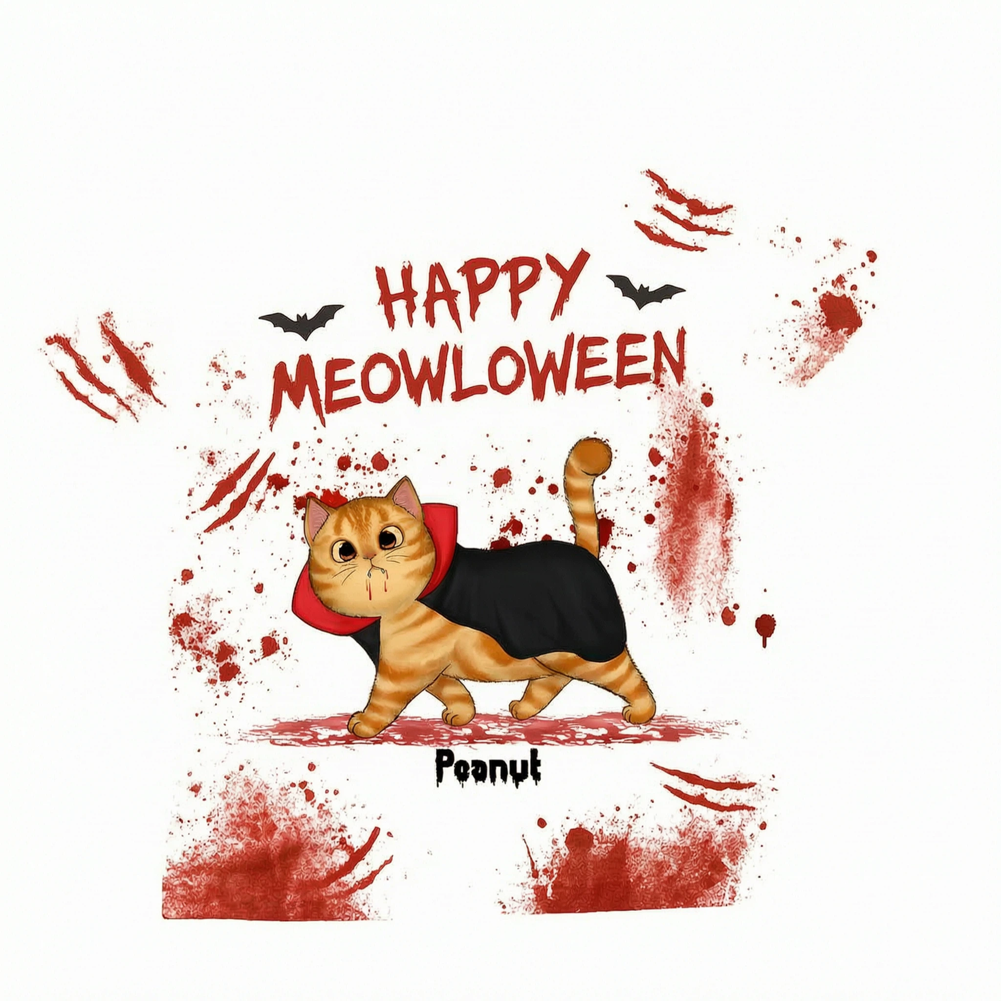 Happy Meowloween Spooky Walking Cat Personalized Shirt, Halloween Costume For Cat Lover