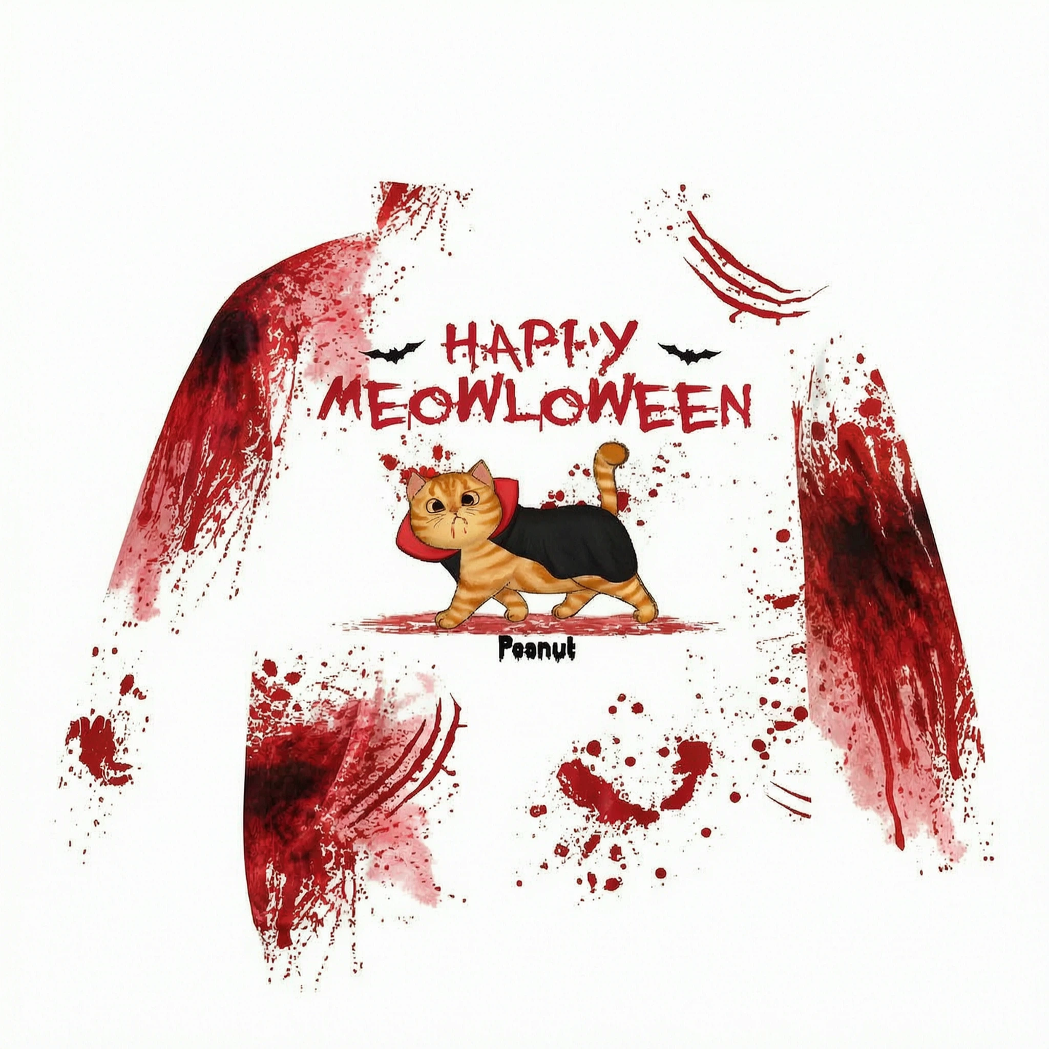 Happy Meowloween Spooky Walking Cat Personalized Hoodie, Halloween Costume For Cat Lover
