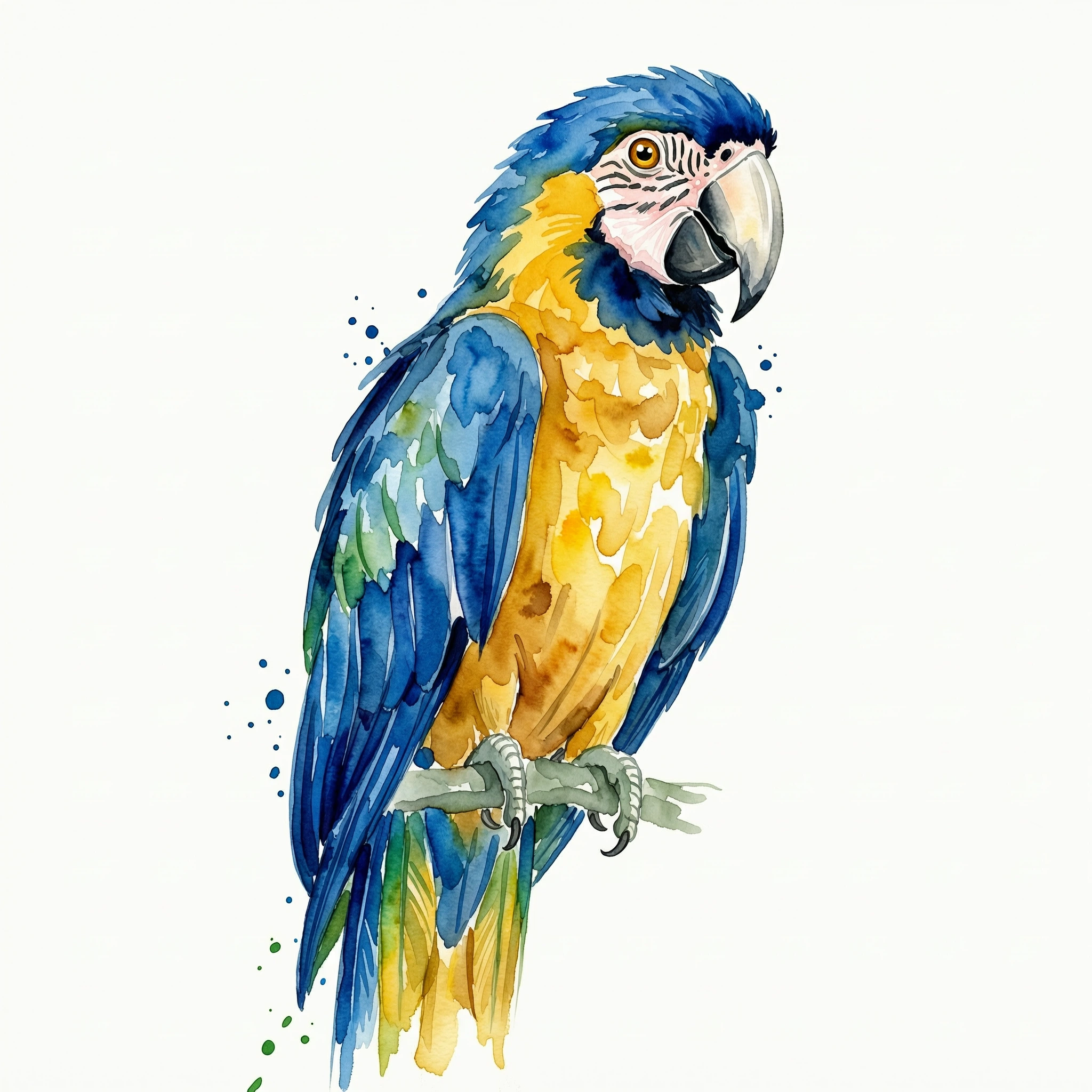 Blue & Gold Macaw Watercolor