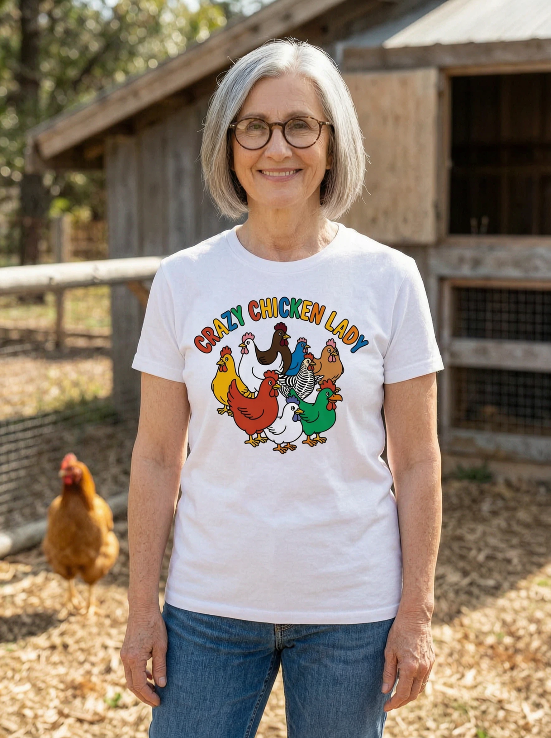 T-shirt Folle des poules - T-shirt amusant pour passionnée de poules de basse-cour